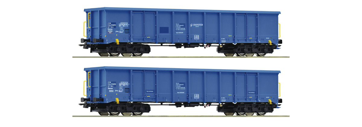 76023 2 piece set: Open goods wagons, CRONIFER